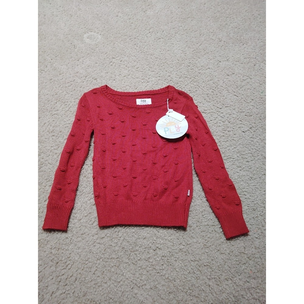 Little Sleepies Red Knit Pom-Pom Sweater